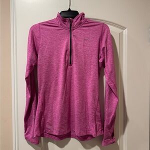 Nike Women's pink Heather Dri-fit Long Sleeve 1/4 zip.